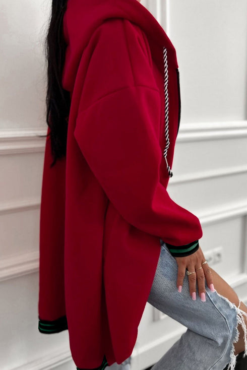 Oversized Zip Front Longline Tunic Hoodie
