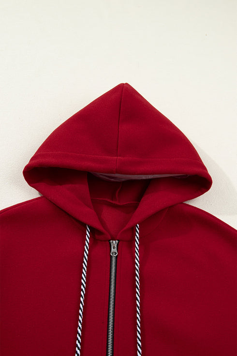 Oversized Zip Front Longline Tunic Hoodie