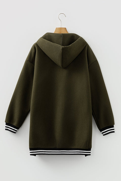 Oversized Zip Front Longline Tunic Hoodie