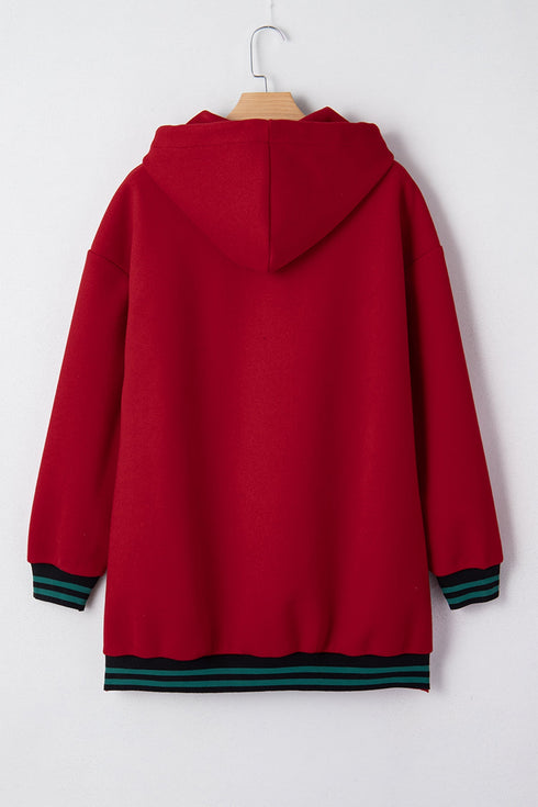 Oversized Zip Front Longline Tunic Hoodie