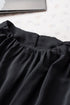 Padded Shoulder Pleated Sleeve Button Cuff Loose Blouse