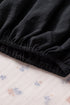 Padded Shoulder Pleated Sleeve Button Cuff Loose Blouse