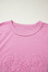 Paisley Broderie Anglaise Heart Pattern Patchwork Long Sleeve Top