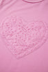Paisley Broderie Anglaise Heart Pattern Patchwork Long Sleeve Top