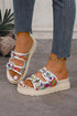 Paisley Crochet Buckle Strap Platform Slides