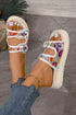 Paisley Crochet Buckle Strap Platform Slides