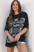Paisley Pattern Cotton Blend Crew Neck Loose Fit Tunic Tee