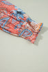 Paisley Pattern Smocked Cuff Button Up Blouse