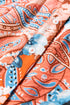 Paisley Pattern Smocked Cuff Button Up Blouse