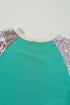 Paisley Plaid Patchwork Long Sleeve Raglan Top