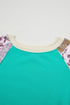 Paisley Plaid Patchwork Long Sleeve Raglan Top