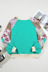 Paisley Plaid Patchwork Long Sleeve Raglan Top