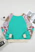 Paisley Plaid Patchwork Long Sleeve Raglan Top