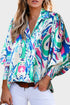 Paisley Print 3/4 Lantern Sleeve Shirt