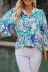 Paisley Print 3/4 Lantern Sleeve Shirt