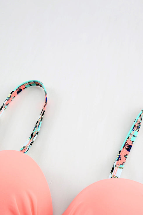 Paisley Print Accent Underwire Two Piece Bikini Set