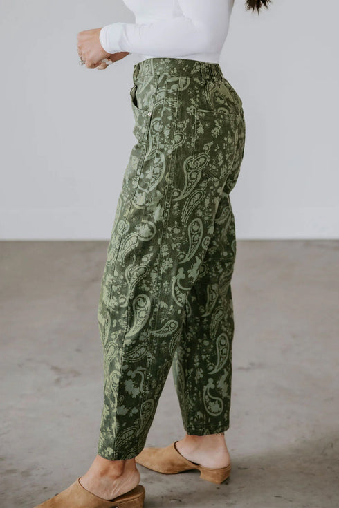 Paisley Print Bohemian Harem Denim Relaxed Jeans