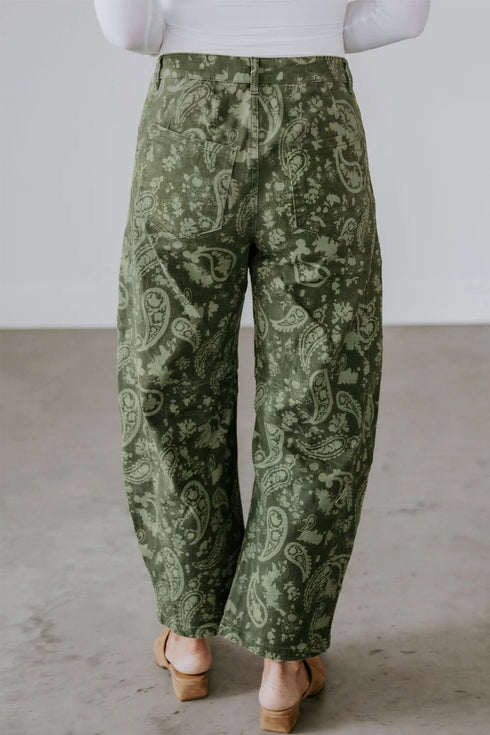 Paisley Print Bohemian Harem Denim Relaxed Jeans