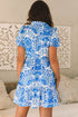 Paisley Print Collared Puff Sleeve Mini Dress