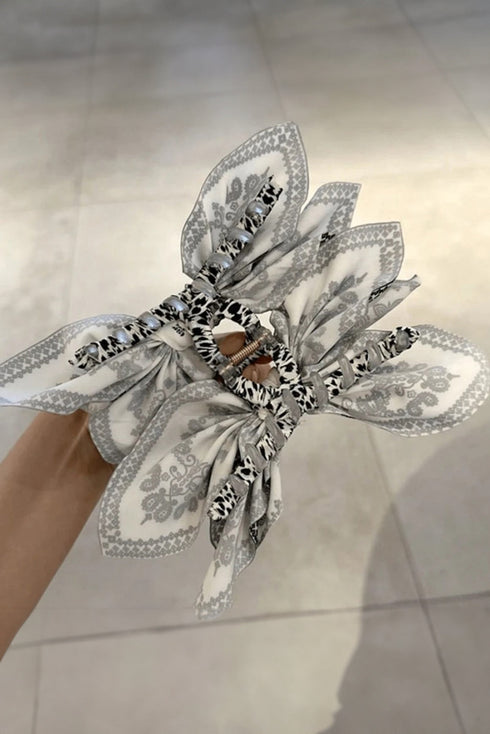 Paisley Print Fabric Bow Knot Hair Clip