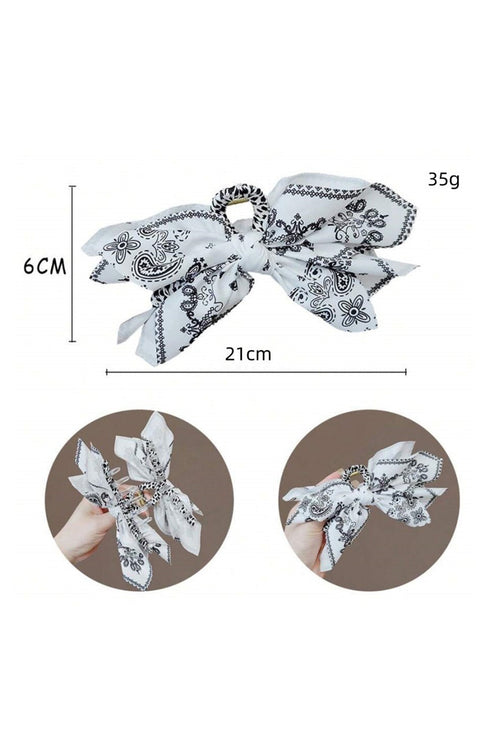 Paisley Print Fabric Bow Knot Hair Clip
