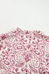 Paisley Print Notched Neck Rick Rack Tiered Mini Dress