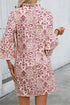 Paisley Print Notched Neck Rick Rack Tiered Mini Dress