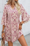 Paisley Print Notched Neck Rick Rack Tiered Mini Dress