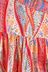 Paisley Print V Neck Short Sleeve Ruffle Bohemian Dress