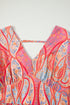 Paisley Print V Neck Short Sleeve Ruffle Bohemian Dress