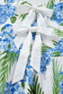 Palm Floral Print Ribbon Knot Ruffle Tiered Mini Dress