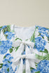 Palm Floral Print Ribbon Knot Ruffle Tiered Mini Dress