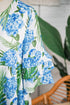 Palm Floral Print Ribbon Knot Ruffle Tiered Mini Dress