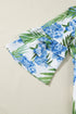 Palm Floral Print Ribbon Knot Ruffle Tiered Mini Dress