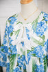 Palm Floral Print Ribbon Knot Ruffle Tiered Mini Dress