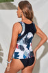 Palm Leaves Print Sleeveless Tankini Swimsuit