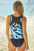 Palm Leaves Print Sleeveless Tankini Swimsuit