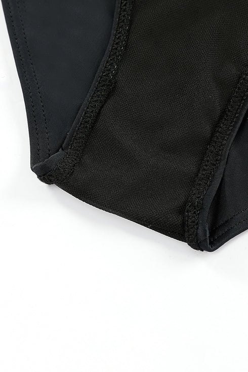 Palm Leaves Print Sleeveless Tankini Swimsuit