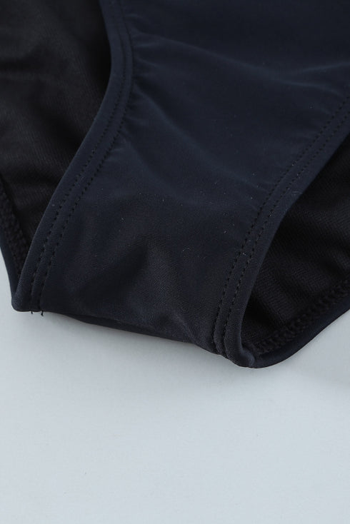 Palm Leaves Print Sleeveless Tankini Swimsuit