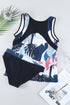 Palm Leaves Print Sleeveless Tankini Swimsuit
