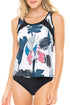 Palm Leaves Print Sleeveless Tankini Swimsuit