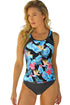 Palm Leaves Print Sleeveless Tankini Swimsuit