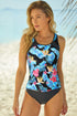 Palm Leaves Print Sleeveless Tankini Swimsuit