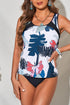 Palm Leaves Print Sleeveless Tankini Swimsuit