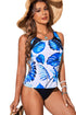 Palm Leaves Print Sleeveless Tankini Swimsuit