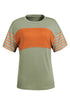 Paneled Block Striped Detail Loose Fit T Shirt