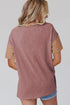 Paneled Block Striped Detail Loose Fit T Shirt