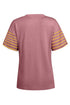 Paneled Block Striped Detail Loose Fit T Shirt
