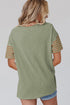 Paneled Block Striped Detail Loose Fit T Shirt