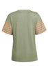 Paneled Block Striped Detail Loose Fit T Shirt